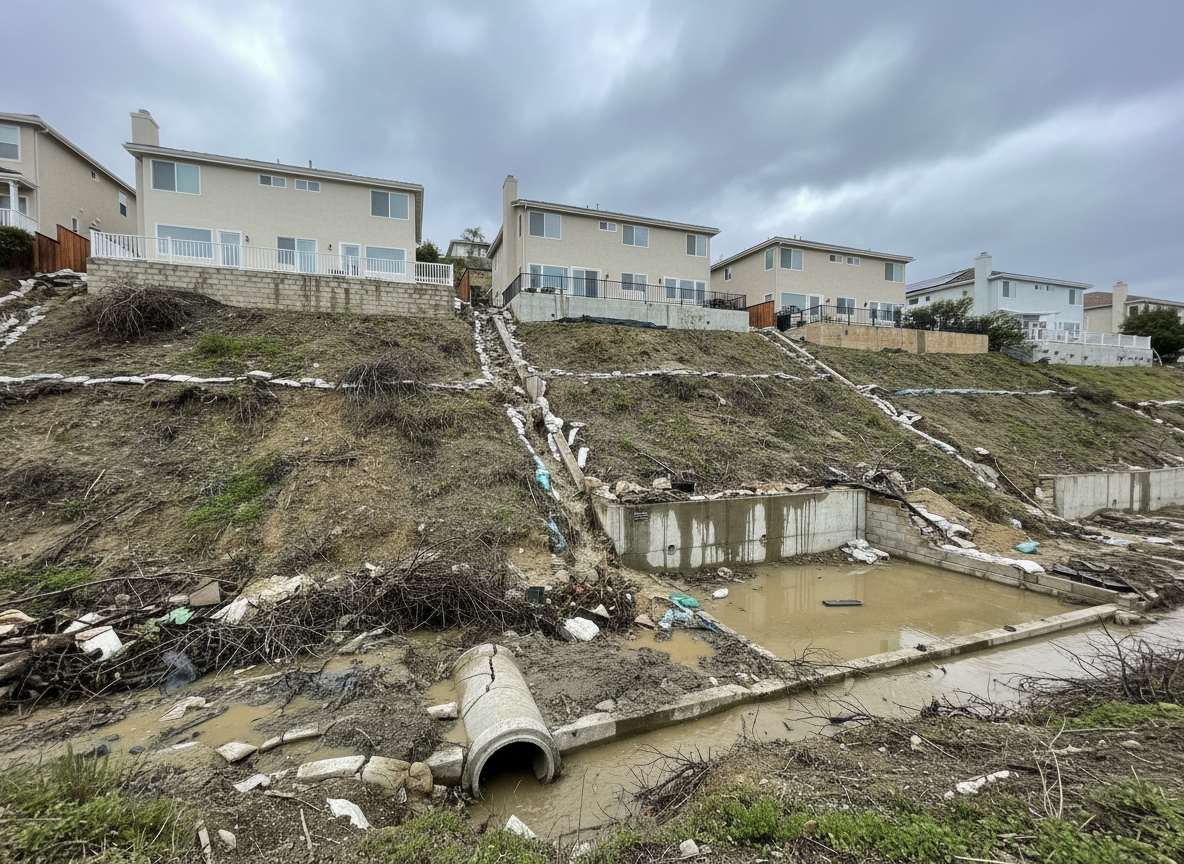 Drainage Challenges On Granada Hills Hillside Lots